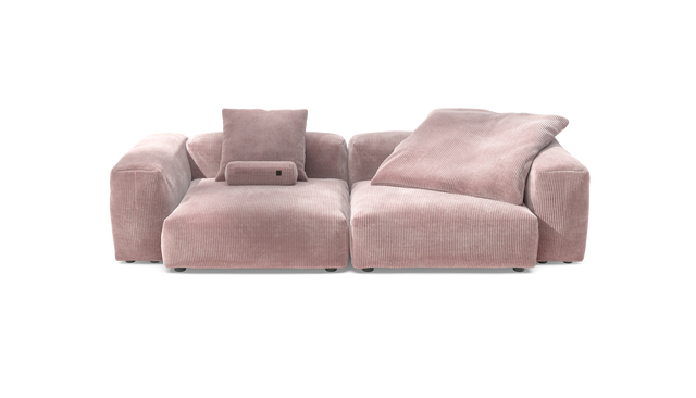 vetsak | Sofa Set 02 Large - Cord Velour - Blossom | Sofa Modulable | 3.5 Places | Grand Sofa