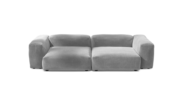 vetsak | Sofa Set 02 Large - Cord Velour - Light Grey | Sofa Modulable | 3.5 Places | Grand Sofa