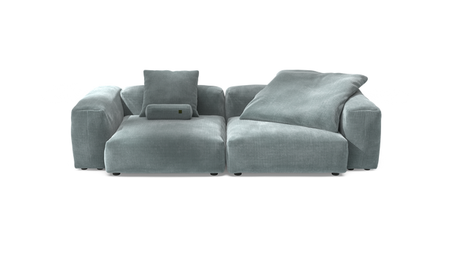 vetsak | Sofa Set 02 Large - Cord Velour - Mint | Sofa Modulable | 3.5 Places | Grand Sofa