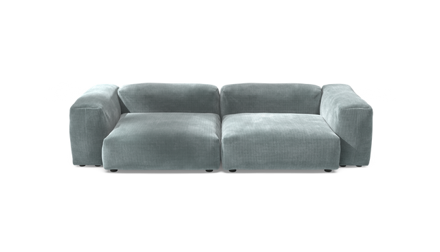 vetsak | Sofa Set 02 Large - Cord Velour - Mint | Sofa Modulable | 3.5 Places | Grand Sofa