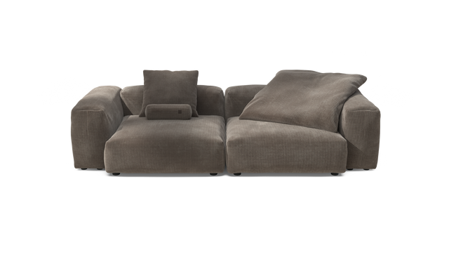 vetsak | Sofa Set 02 Large - Cord Velour - Mocha | Sofa Modulable | 3.5 Places | Grand Sofa