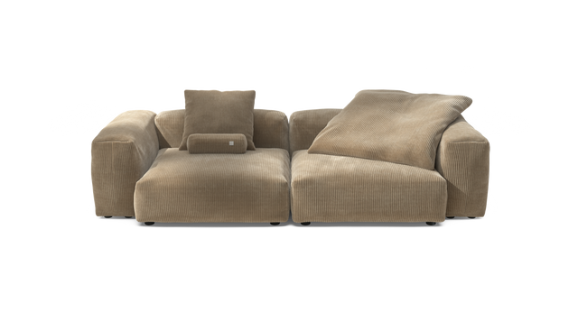 vetsak | Sofa Set 02 Large - Cord Velour - Sand | Sofa Modulable | 3.5 Places | Grand Sofa