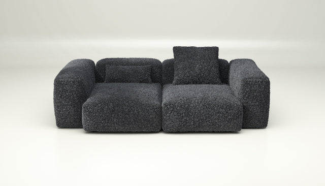 vetsak | Sofa Set 02 Medium - doodle - dark grey | Sofa Modulable | 2.5 Places | Grand Sofa
