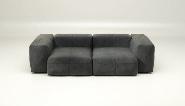 vetsak | Sofa Set 02 Medium - leather - dark grey | Sofa Modulable | 2.5 Places | Grand Sofa