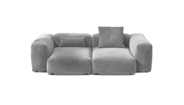 vetsak | Sofa Set 02 Medium - Cord Velour - Light Grey | Sofa Modulable | 2.5 Places | Grand Sofa
