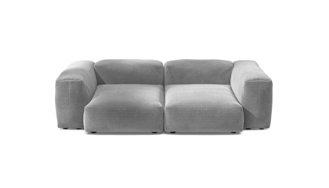 vetsak | Sofa Set 02 Medium - Cord Velour - Light Grey | Sofa Modulable | 2.5 Places | Grand Sofa
