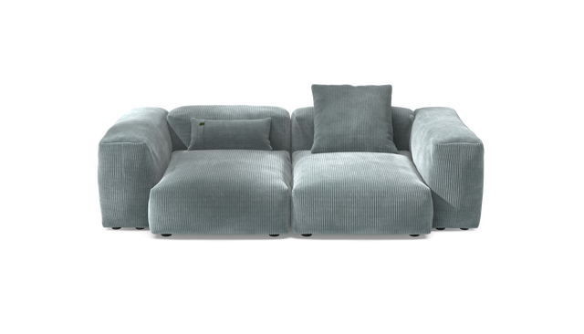 vetsak | Sofa Set 02 Medium - Cord Velour - Mint | Sofa Modulable | 2.5 Places | Grand Sofa