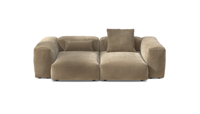 vetsak | Sofa Set 02 Medium - Cord Velour - Sand | Sofa Modulable | 2.5 Places | Grand Sofa