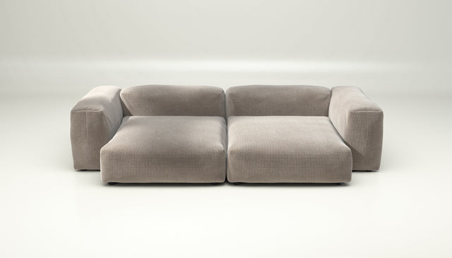 vetsak | Sofa Set 02 XLarge - cord velour - platinum | Sofa Modulable | 3.5 Places | Grand Sofa