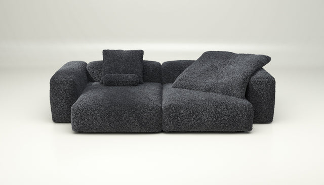vetsak | Sofa Set 02 XLarge - doodle - dark grey | Sofa Modulable | 3.5 Places | Grand Sofa