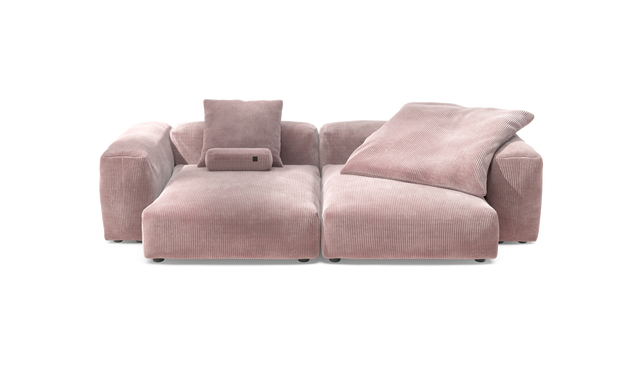 vetsak | Sofa Set 02 XLarge - Cord Velour - Blossom | Sofa Modulable | 3.5 Places | Grand Sofa