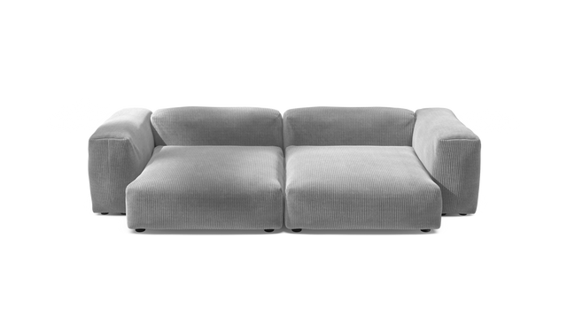 vetsak | Sofa Set 02 XLarge - Cord Velour - Light Grey | Sofa Modulable | 3.5 Places | Grand Sofa