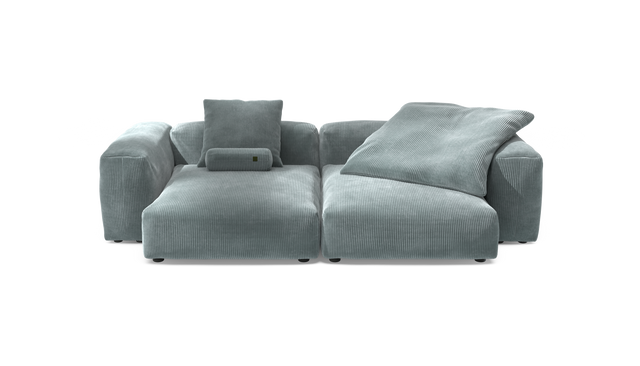 vetsak | Sofa Set 02 XLarge - Cord Velour - Mint | Sofa Modulable | 3.5 Places | Grand Sofa
