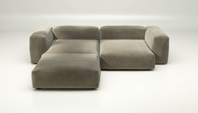 vetsak | Sofa Set 03 - cord velour - khaki | Sofa Modulable | 3.5 Places | Grand Sofa | Sofa d'angle