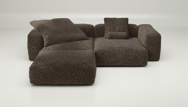 vetsak | Sofa Set 03 - doodle - cacao | Sofa Modulable | 3.5 Places | Grand Sofa | Sofa d'angle