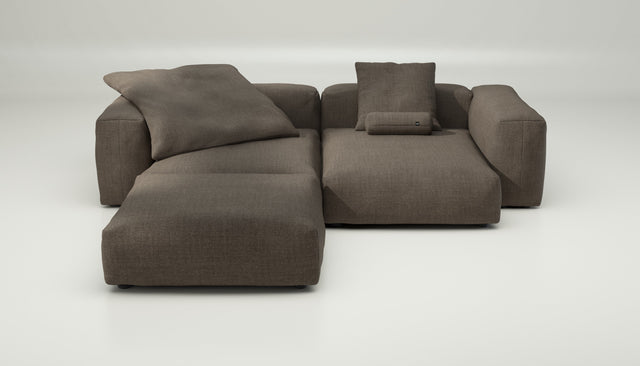vetsak | Sofa Set 03 - pique - taupe | Sofa Modulable | 3.5 Places | Grand Sofa | Sofa d'angle