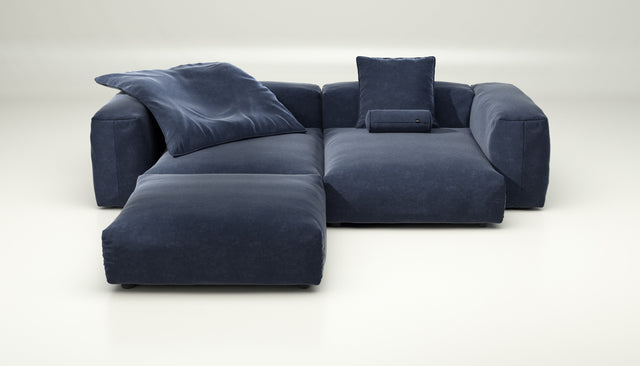 vetsak | Sofa Set 03 - suave - navy | Sofa Modulable | 3.5 Places | Grand Sofa | Sofa d'angle