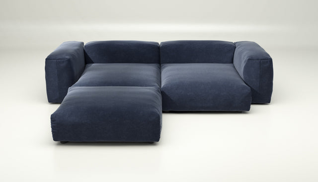 vetsak | Sofa Set 03 - suave - navy | Sofa Modulable | 3.5 Places | Grand Sofa | Sofa d'angle