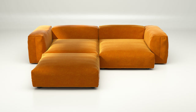 vetsak | Sofa Set 03 - suave - orange blaze | Sofa Modulable | 3.5 Places | Grand Sofa | Sofa d'angle