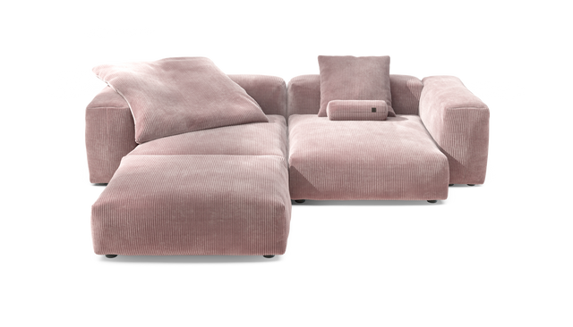 vetsak | Sofa Set 03 - Cord Velour - Blossom | Sofa Modulable | 3.5 Places | Grand Sofa | Sofa d'angle
