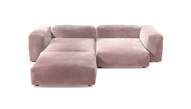 vetsak | Sofa Set 03 - Cord Velour - Blossom | Sofa Modulable | 3.5 Places | Grand Sofa | Sofa d'angle