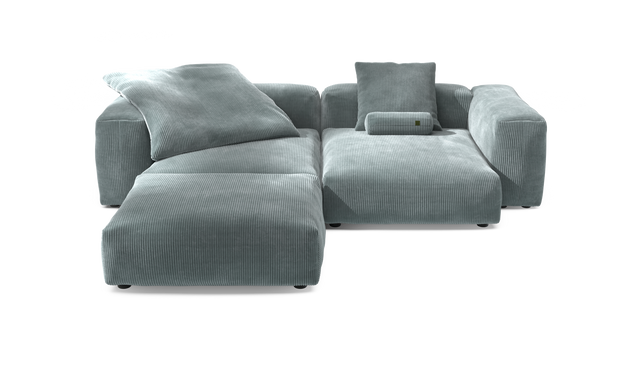 vetsak | Sofa Set 03 - Cord Velour - Mint | Sofa Modulable | 3.5 Places | Grand Sofa | Sofa d'angle