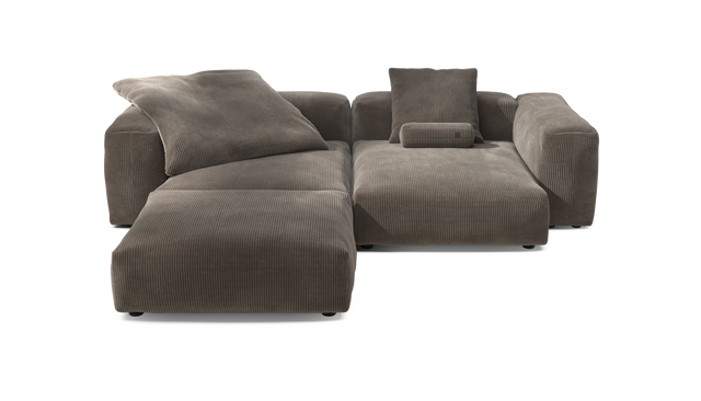 vetsak | Sofa Set 03 - Cord Velour - Mocha | Sofa Modulable | 3.5 Places | Grand Sofa | Sofa d'angle