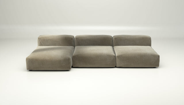 vetsak | Sofa Set 04 - cord velour - khaki | Sofa Modulable | 5 Places | Grand Sofa