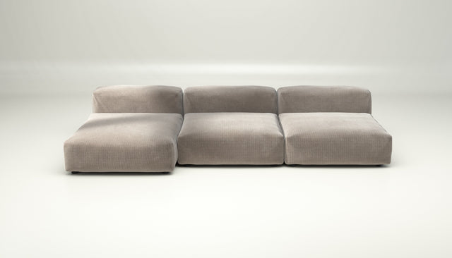vetsak | Sofa Set 04 - cord velour - platinum | Sofa Modulable | 5 Places | Grand Sofa
