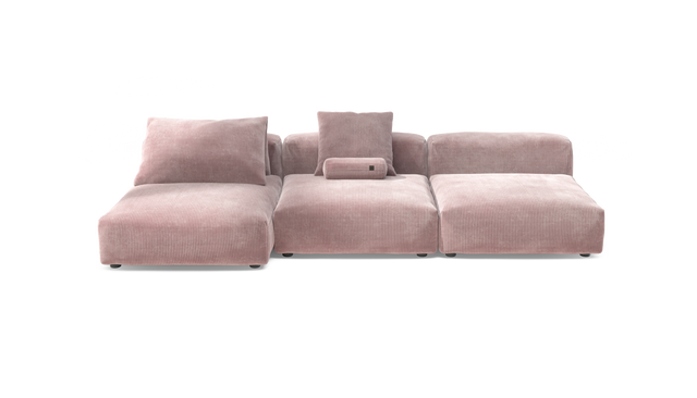 vetsak | Sofa Set 04 - Cord Velour - Blossom | Sofa Modulable | 5 Places | Grand Sofa