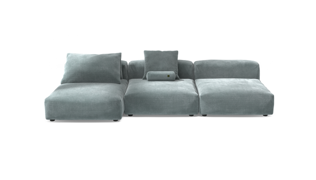 vetsak | Sofa Set 04 - Cord Velour - Mint | Sofa Modulable | 5 Places | Grand Sofa
