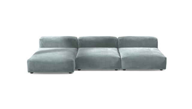 vetsak | Sofa Set 04 - Cord Velour - Mint | Sofa Modulable | 5 Places | Grand Sofa