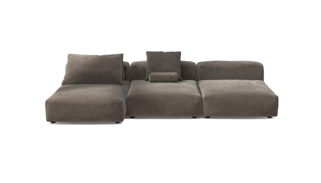vetsak | Sofa Set 04 - Cord Velour - Mocha | Sofa Modulable | 5 Places | Grand Sofa
