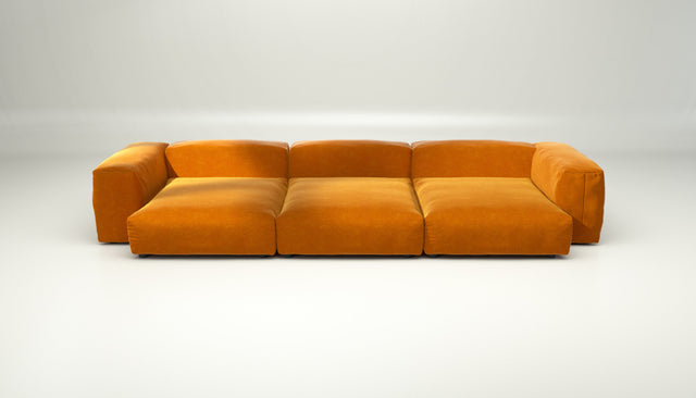 vetsak | Sofa Set 05 - suave - orange blaze | Sofa Modulable | 5 Places | Grand Sofa | Sofa d'angle