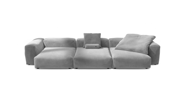 vetsak | Sofa Set 05 - Cord Velour - Light Grey | Sofa Modulable | 5 Places | Grand Sofa | Sofa d'angle