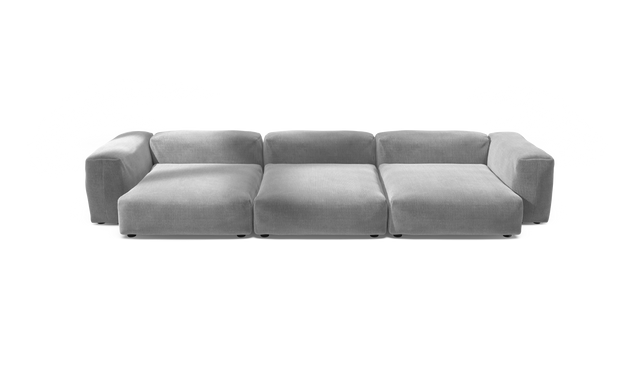 vetsak | Sofa Set 05 - Cord Velour - Light Grey | Sofa Modulable | 5 Places | Grand Sofa | Sofa d'angle