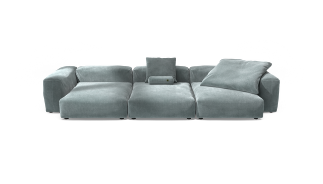 vetsak | Sofa Set 05 - Cord Velour - Mint | Sofa Modulable | 5 Places | Grand Sofa | Sofa d'angle