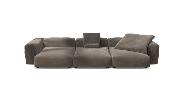 vetsak | Sofa Set 05 - Cord Velour - Mocha | Sofa Modulable | 5 Places | Grand Sofa | Sofa d'angle