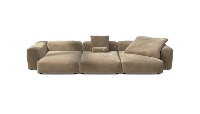 vetsak | Sofa Set 05 - Cord Velour - Sand | Sofa Modulable | 5 Places | Grand Sofa | Sofa d'angle