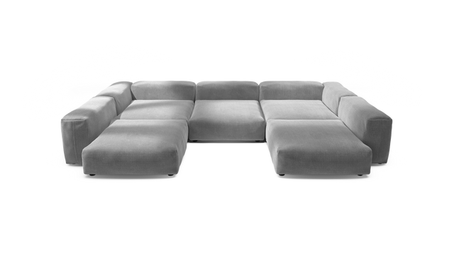 vetsak | Sofa Set 06 - Cord Velour - Light Grey | Sofa Modulable | 6.5 Places | Grand Sofa | Sofa en U | Sofa d'angle