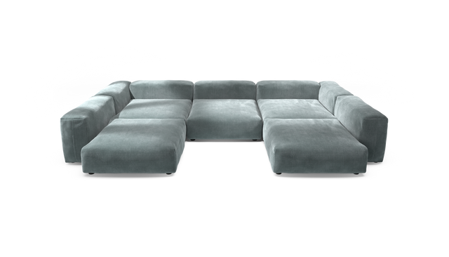 vetsak | Sofa Set 06 - Cord Velour - Mint | Sofa Modulable | 6.5 Places | Grand Sofa | Sofa en U | Sofa d'angle