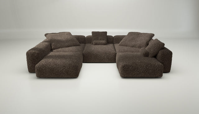 vetsak | Sofa Set 06 - doodle - cacao | Sofa Modulable | 6.5 Places | Grand Sofa | Sofa en U | Sofa d'angle
