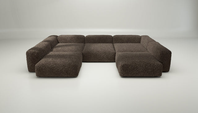 vetsak | Sofa Set 06 - doodle - cacao | Sofa Modulable | 6.5 Places | Grand Sofa | Sofa en U | Sofa d'angle