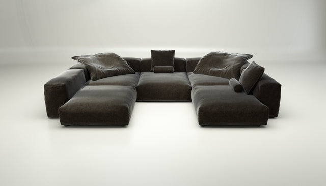 vetsak | Sofa Set 06 - suave - anthracite | Sofa Modulable | 6.5 Places | Grand Sofa | Sofa en U | Sofa d'angle