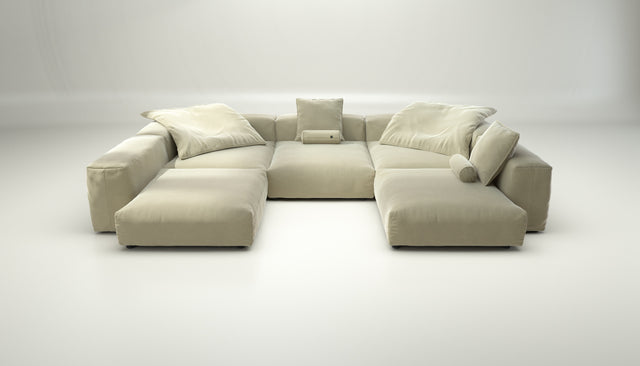 vetsak | Sofa Set 06 - suave - clay | Sofa Modulable | 6.5 Places | Grand Sofa | Sofa en U | Sofa d'angle