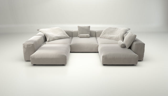 vetsak | Sofa Set 06 - Suave - Clay | Sofa Modulable | 6.5 Places | Grand Sofa | Sofa en U | Sofa d'angle