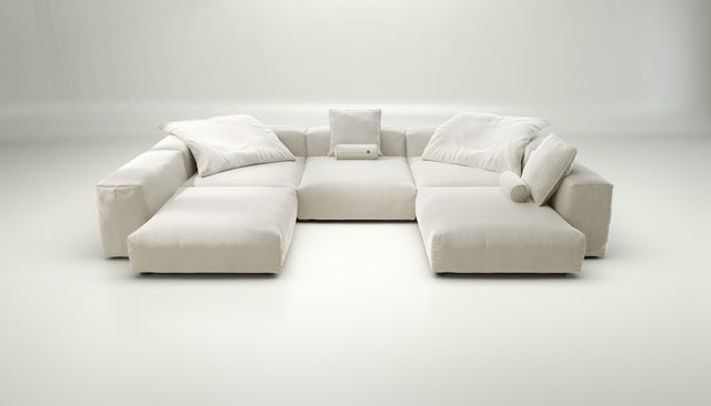 vetsak | Sofa Set 06 - suave - pearl | Sofa Modulable | 6.5 Places | Grand Sofa | Sofa en U | Sofa d'angle