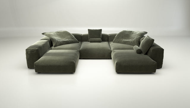 vetsak | Sofa Set 06 - suave - pine | Sofa Modulable | 6.5 Places | Grand Sofa | Sofa en U | Sofa d'angle