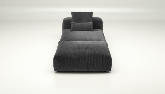 vetsak | Sofa Set 07 - Sun Lounger - cord velour - dark grey | Sofa Modulable | 2 Places | Daybed | Méridienne
