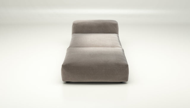 vetsak | Sofa Set 07 - Sun Lounger - cord velour - platinum | Sofa Modulable | 2 Places | Daybed | Méridienne